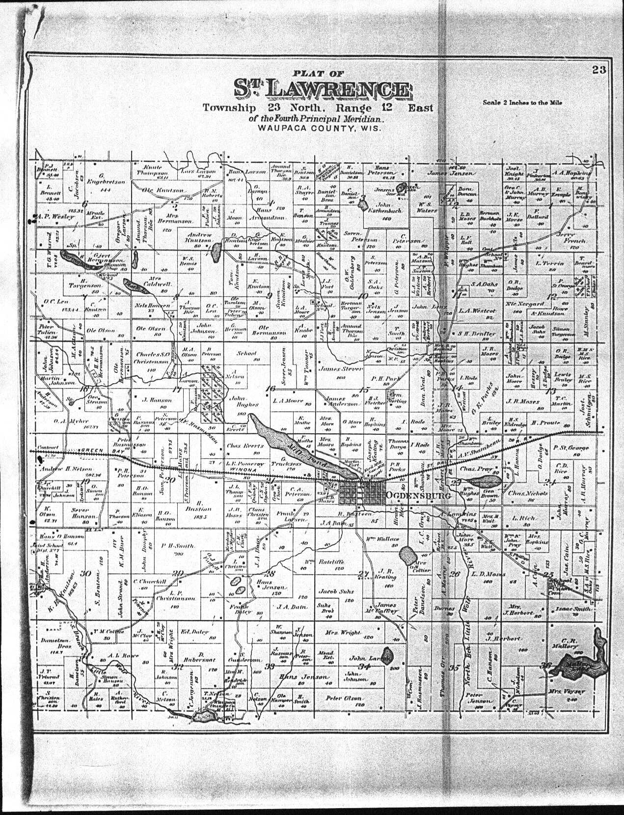 Cain Homestead is in Section 25, lower right corner